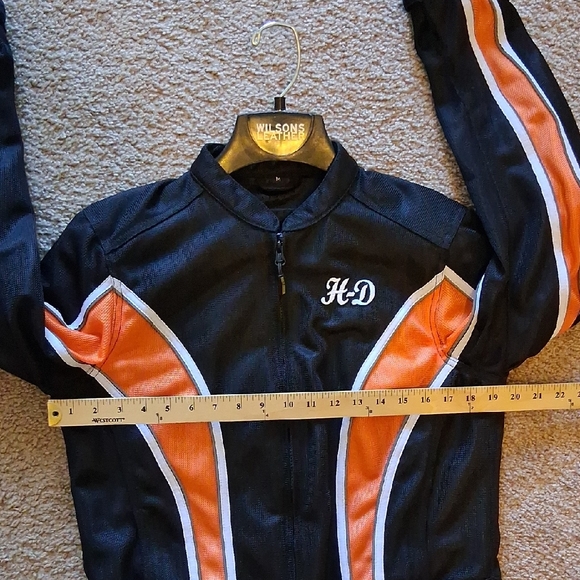 Harley-Davidson Black Mesh Bomber Style Biker Jacket with White Logo - Picture 13 of 13
